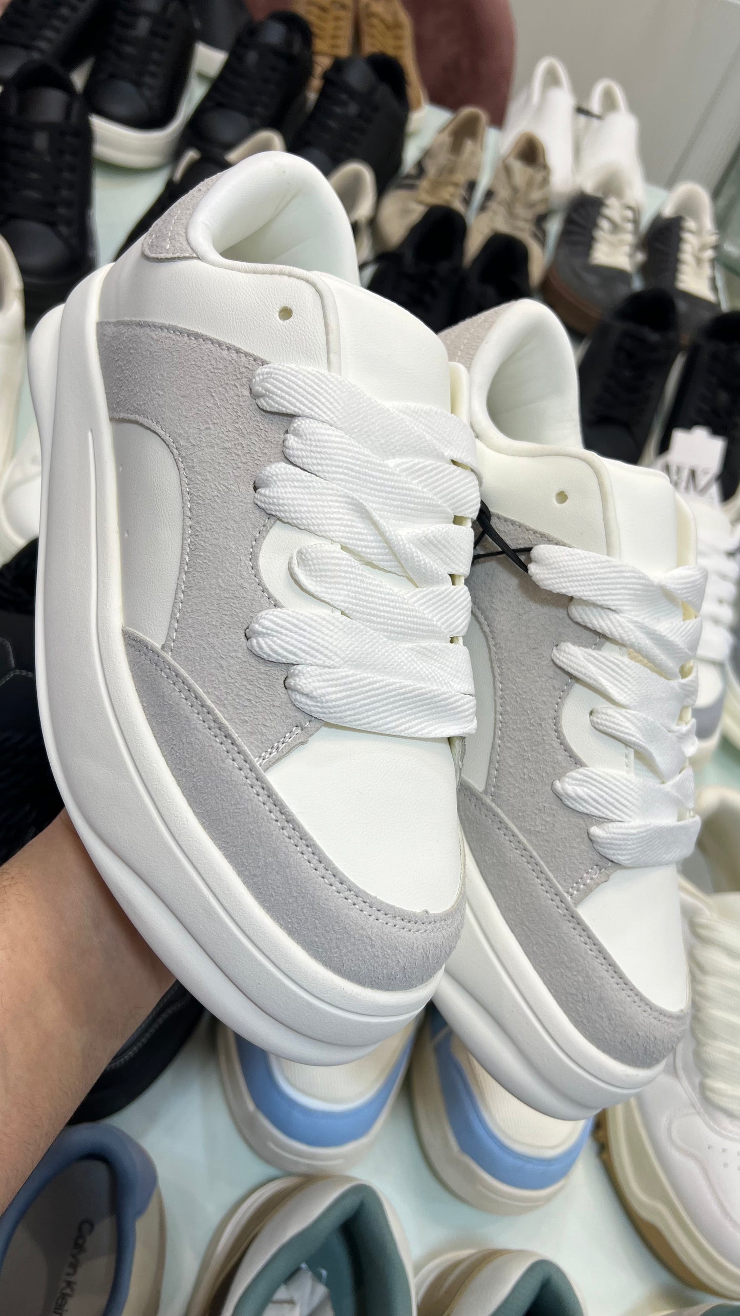 Chunky Leather Sneakers Zara