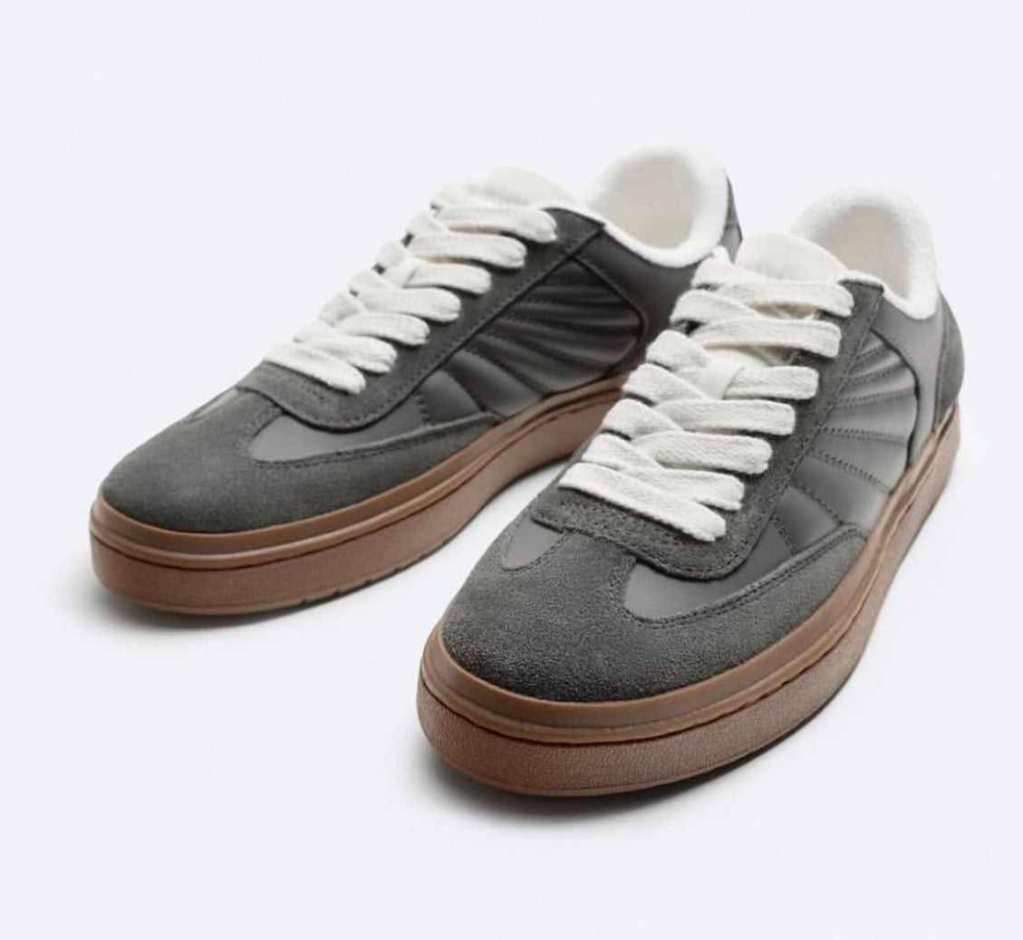 CASUAL LEATHER TRAINERS  ZARA